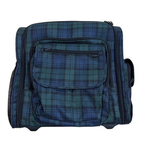 L.L. Bean Bags Ll Bean Rare Retro Green Scotch Plaid 2 Wheeled